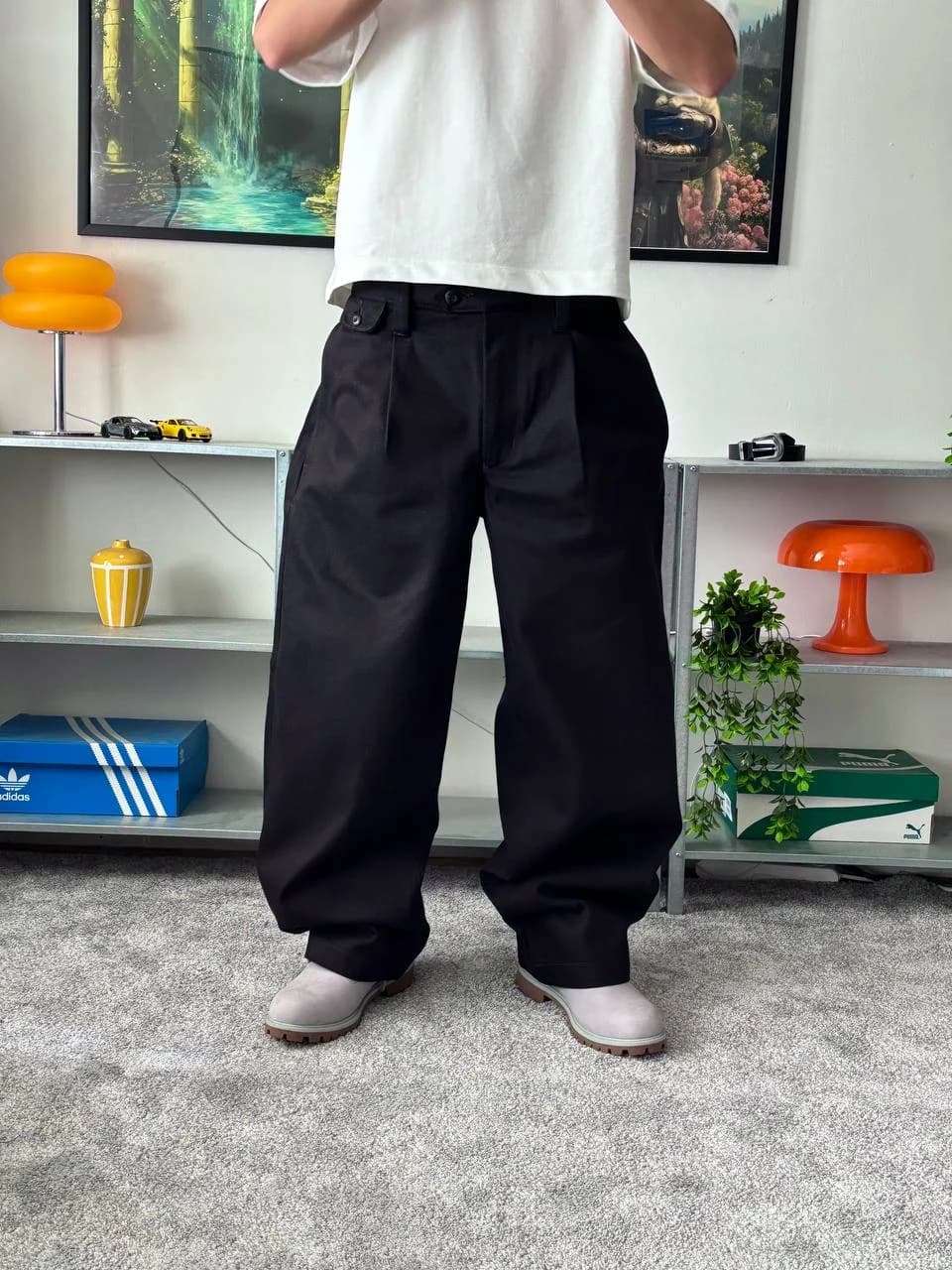 Pileli Baggy Pantolon